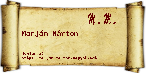 Marján Márton névjegykártya