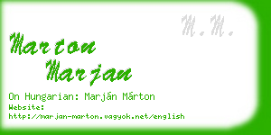 marton marjan business card